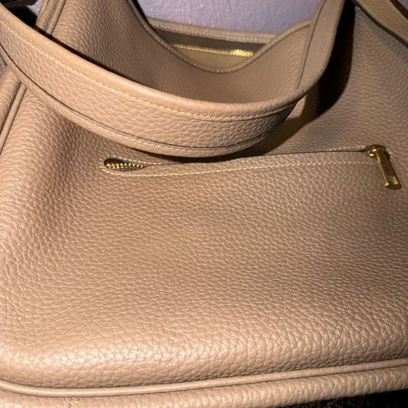 Coach Cary Shoulder Bag Dark Stone Pebble Leather Crossbody Hobo - Picture 6 of 15